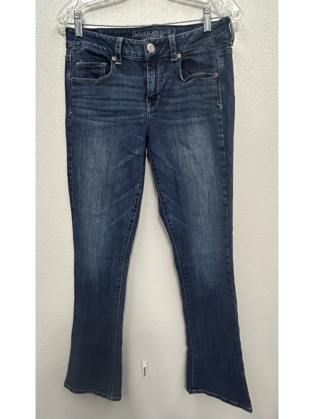 American Eagle Jeans Women 10 Skinny Kick Low Rise Dark Wash Stretch Denim Y2K